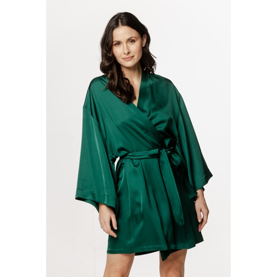 Élégant dpetit éshabillé ample en viscose et soie artificielle, manches larges et ceinture Élégant dpetit éshabillé ample en viscose et soie artificielle, manches larges et ceinture