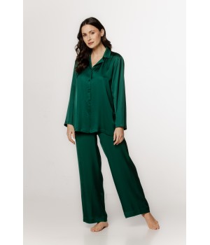 Ensemble pyjama de nuit ample en viscose eet soie artificielle, haute chemise boutonnable