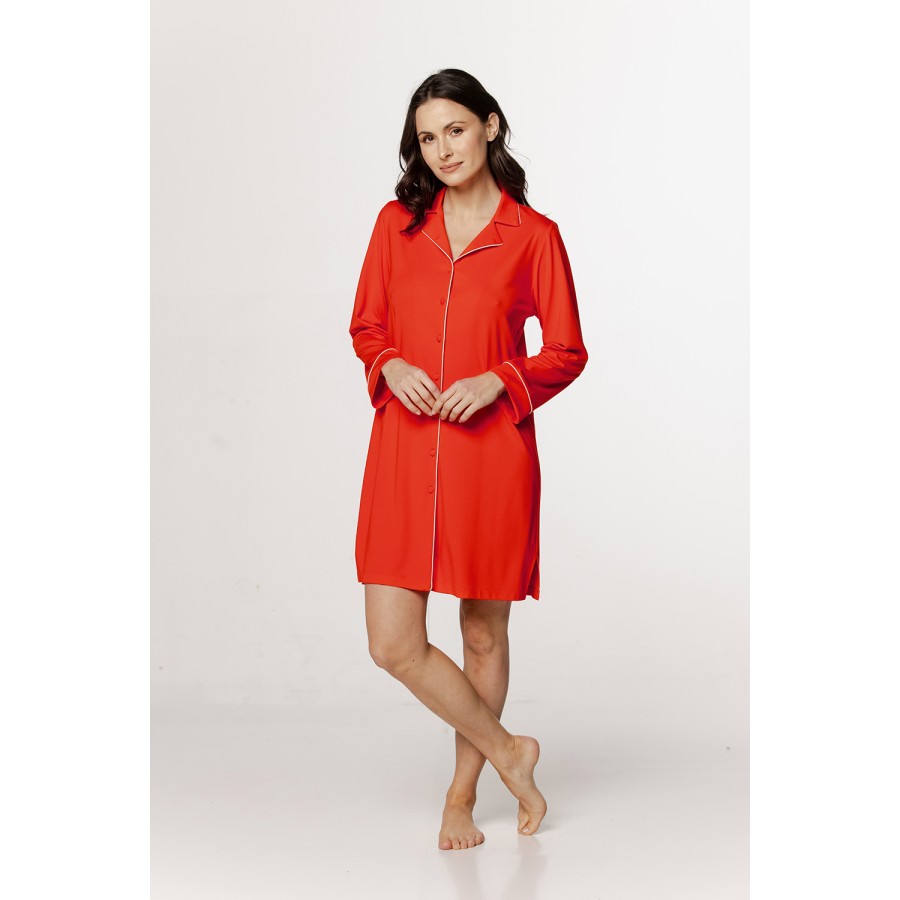 Wunderschöne Damen-Seidenbluse mit durchgehender Knopfleiste, Besatz und V-Ausschnitt.