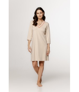 Camisón amplio seda artificial color beige vista frontal
