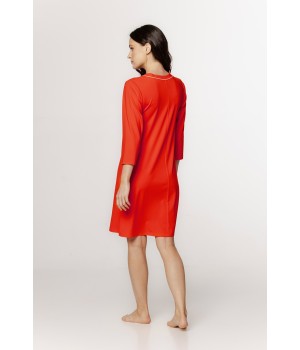 Camisón amplio naranja en tendido plano