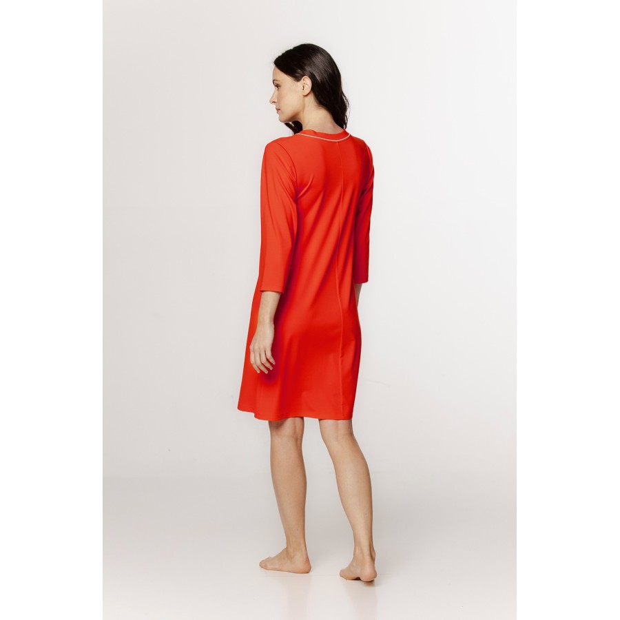 Camisón amplio naranja en tendido plano