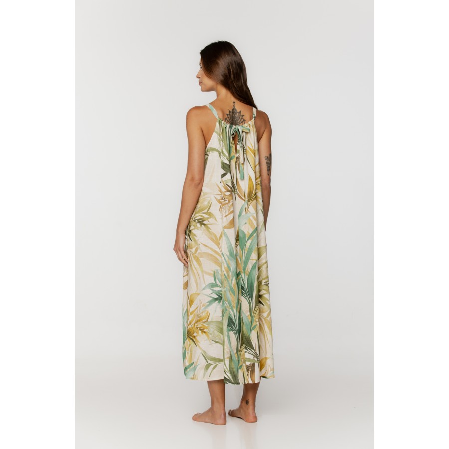 Fabulous tropical print lounge dress with thin straps 2 - www.coemi-lingerie.com 