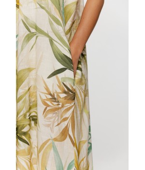 Fabulous tropical print lounge dress with thin straps 4 - www.coemi-lingerie.com 