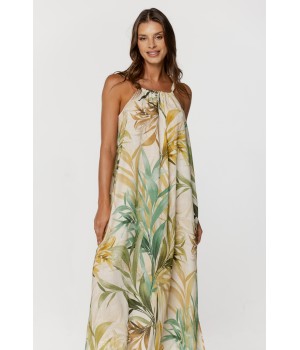 Fabulous tropical print lounge dress with thin straps 5 - www.coemi-lingerie.com 