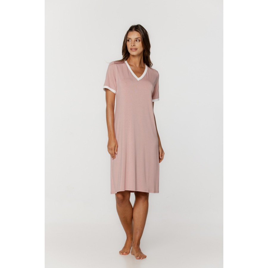 Camisón largo de micromodal en color rosa