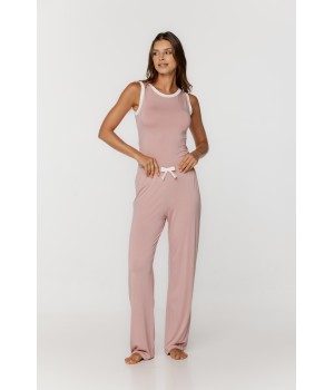 Wunderschönes Pyjama-Set aus Mikromodal, bestehend aus Tanktop und fließender, gerader Hose.