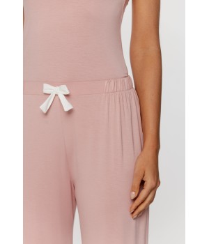 Lovely micromodal pyjama set, tank top and flowing, straight-leg trousers