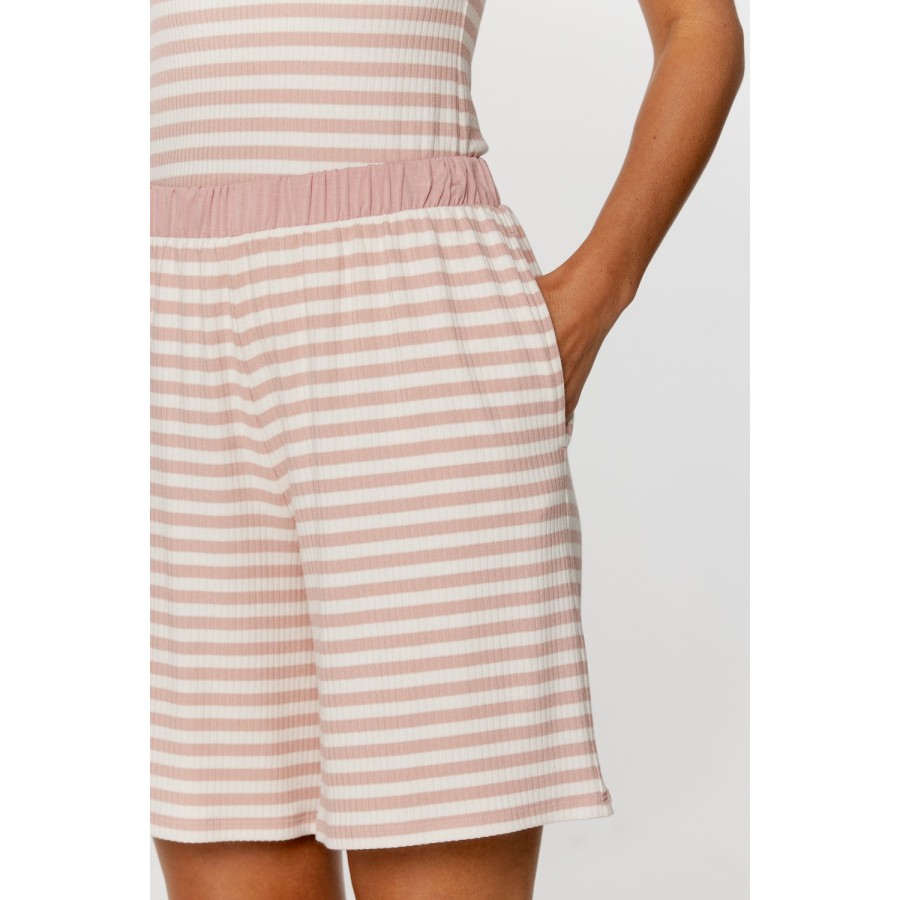 Pijama rosa de mujer en viscosa y elastano