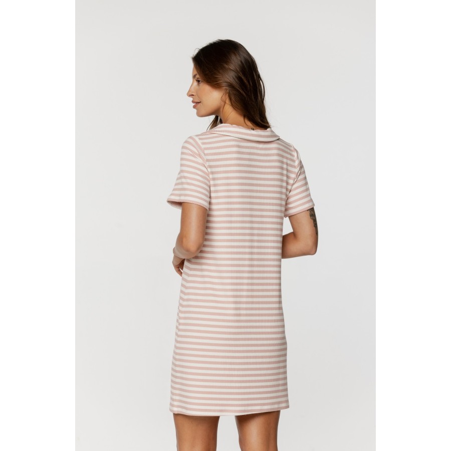Camisón largo de viscosa y elastano de perfil