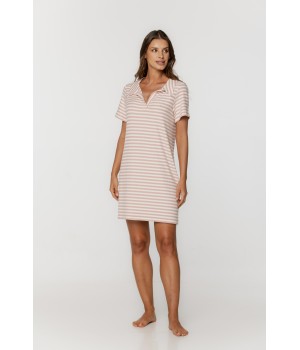 Radiant short-sleeved nightgown with a V-neck 1 - www.coemi-lingerie.com 