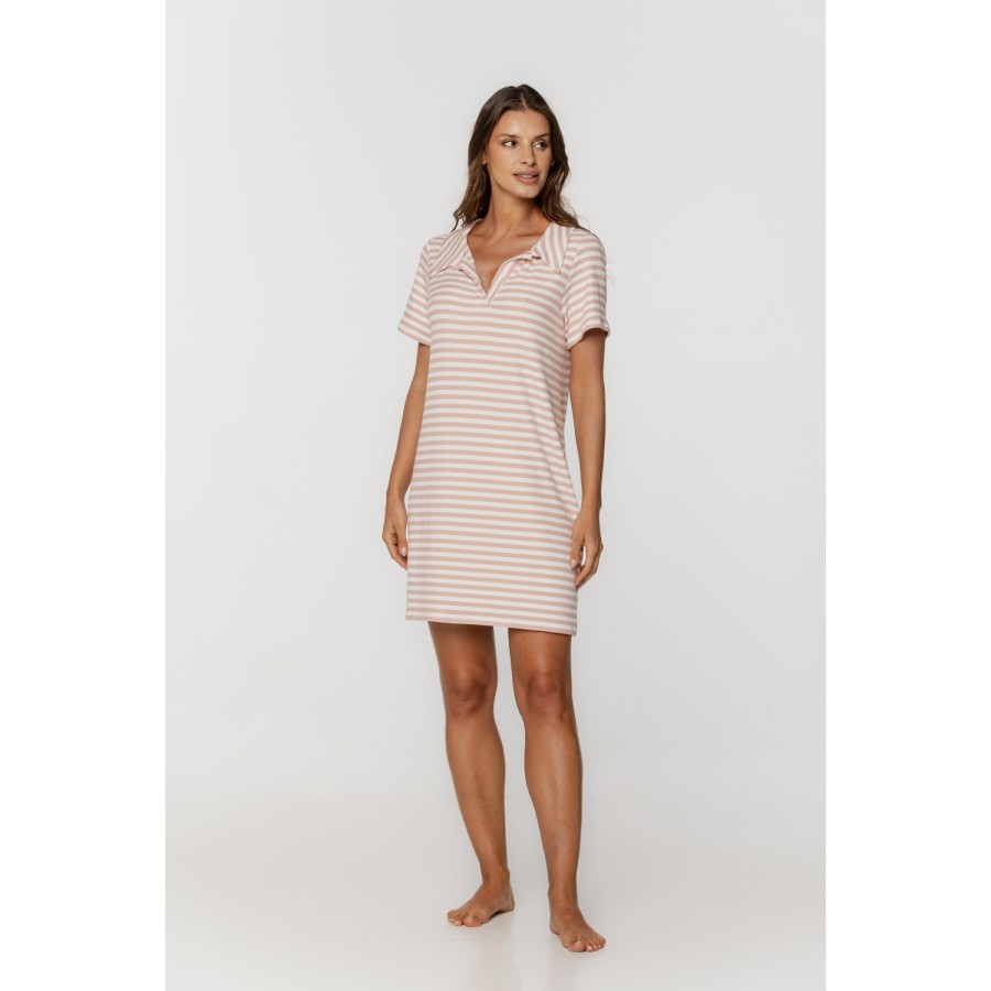 Radiant short-sleeved nightgown with a V-neck 1 - www.coemi-lingerie.com 