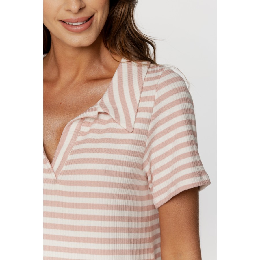 Strahlendes Kurzarm-Nachthemd mit V-Ausschnitt 5 - www.coemi-lingerie.com 