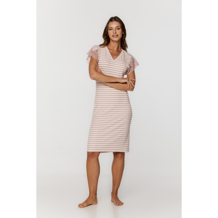 Camisón largo viscosa elastano vista frontal