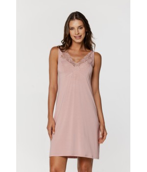 Fabulous nightie with wide straps and embroidery