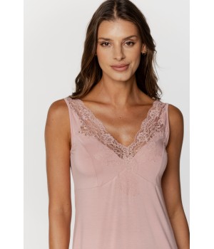 Fabulous nightie with wide straps and embroidery