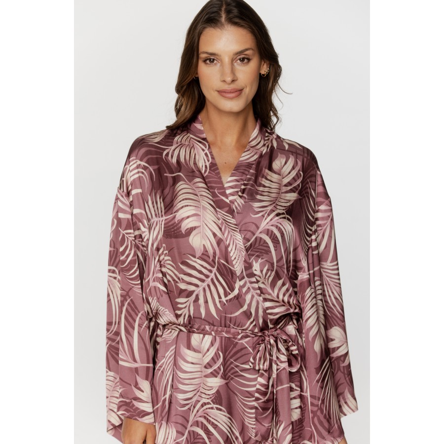 Magnifique peignoir long avec manches longues et poches