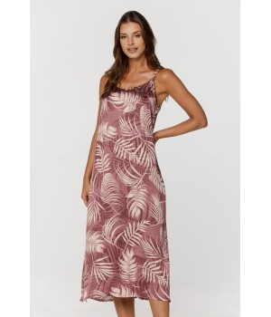 Radiant nightgown with thin straps and a round neck