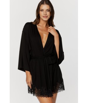 Pretty negligee with lace on the long, wide sleeves