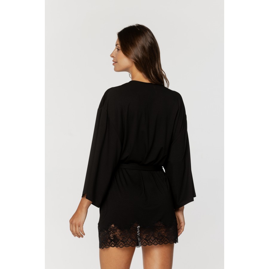 Pretty negligee with lace on the long, wide sleeves