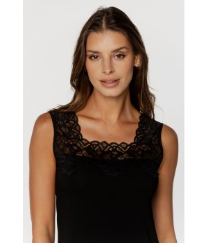 Bajo adornado de camisón en micromodal y elastano