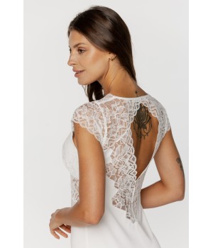 Wunderschönes langes Nachthemd mit kurzen Ärmeln und Spitze 4 - www.coemi-lingerie.com 