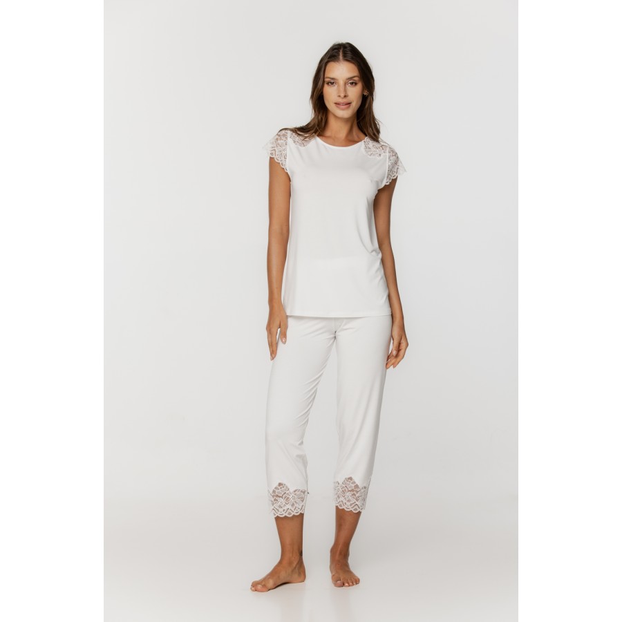 Ensemble de pyjama à manches courtes et dentelle Pyjamas - www.coemi-lingerie.com 