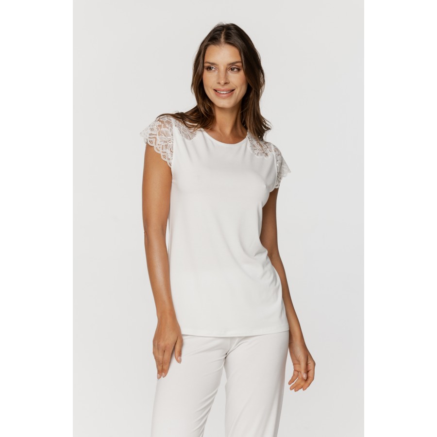 Ensemble de pyjama à manches courtes et dentelle Pyjamas - www.coemi-lingerie.com 