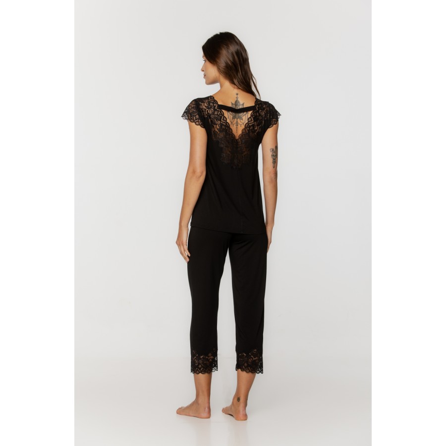 Ensemble de pyjama à manches courtes et dentelle Pyjamas - www.coemi-lingerie.com 