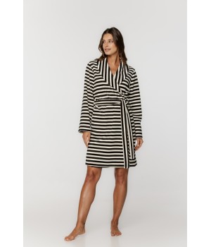 Gorgeous striped bathrobe with long sleeves and a belt 1 - www.coemi-lingerie.com 