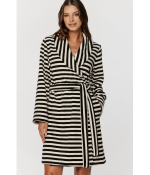 Gorgeous striped bathrobe with long sleeves and a belt 3 - www.coemi-lingerie.com 