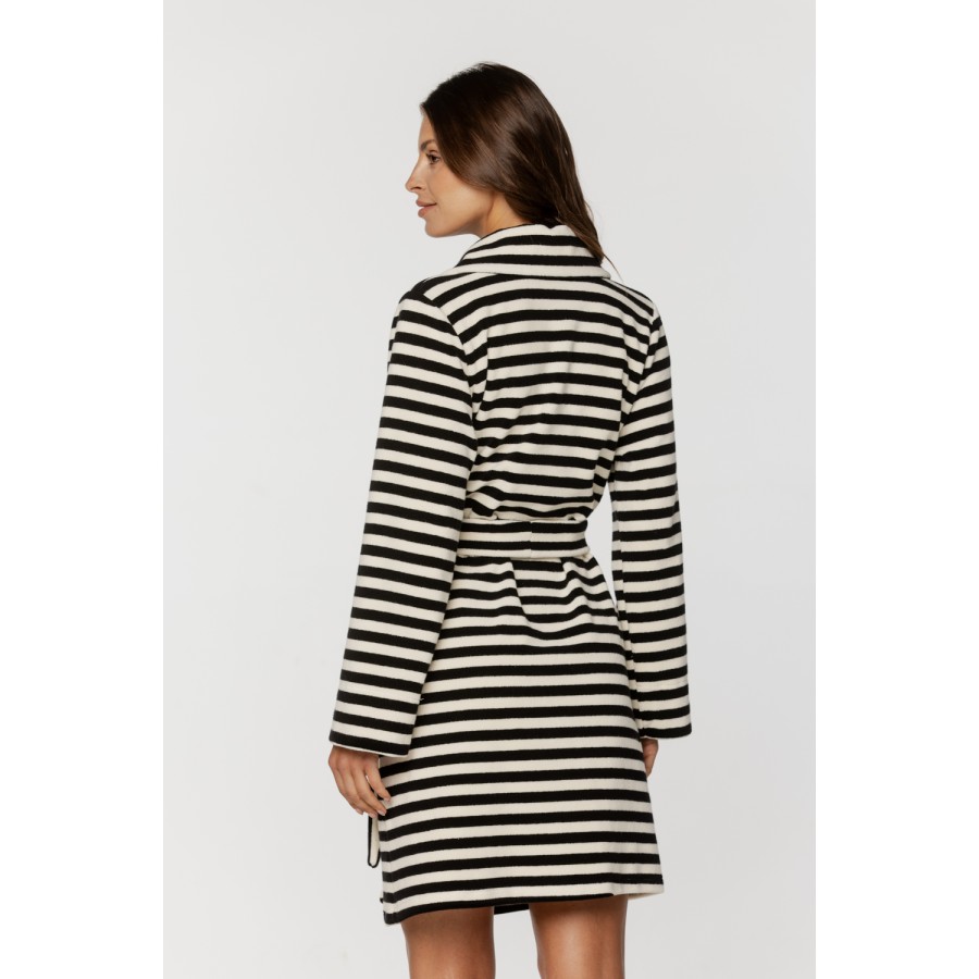 Gorgeous striped bathrobe with long sleeves and a belt 2 - www.coemi-lingerie.com 