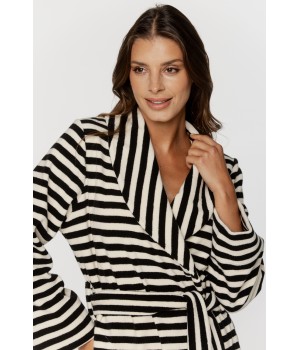 Gorgeous striped bathrobe with long sleeves and a belt 4 - www.coemi-lingerie.com 