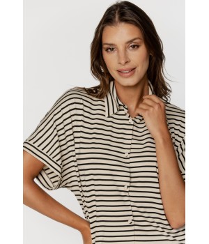 Sumptuous striped short-sleeved top and shorts pajama set 4 - www.coemi-lingerie.com 