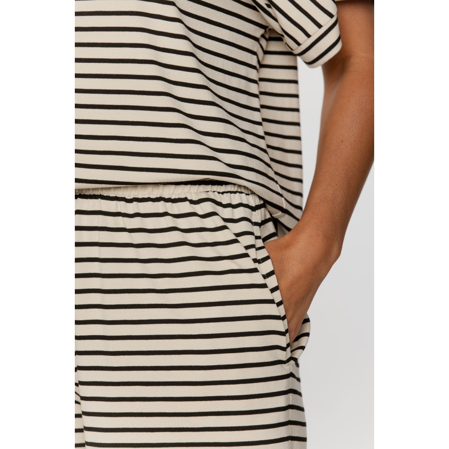 Sumptuous striped short-sleeved top and shorts pajama set 5 - www.coemi-lingerie.com 
