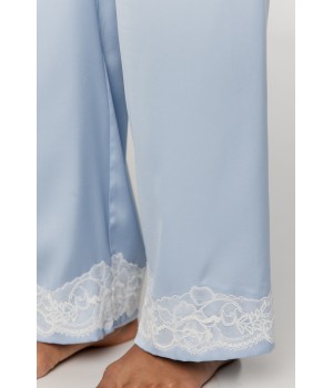 Satin and lace pyjama set with short-sleeved top and trousers 6 - www.coemi-lingerie.com 