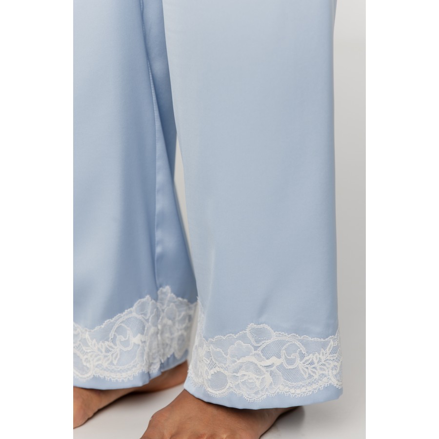 Satin and lace pyjama set with short-sleeved top and trousers 6 - www.coemi-lingerie.com 