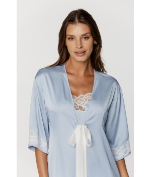 Exquisites Satin-Negligé mit Schleife am Dekolleté und Spitze 4 - www.coemi-lingerie.com 