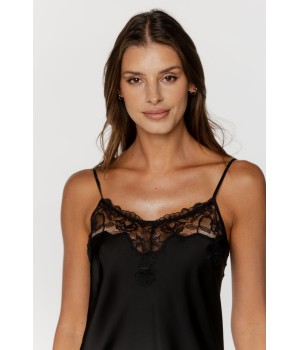 Exquisites Satinnachthemd mit zarten Trägern und Spitzenverzierungen an Oberteil und Saum 9 - www.coemi-lingerie.com 
