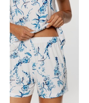 Floral print top and shorty pyjama set, V-neck t-shirt 5 - www.coemi-lingerie.com 
