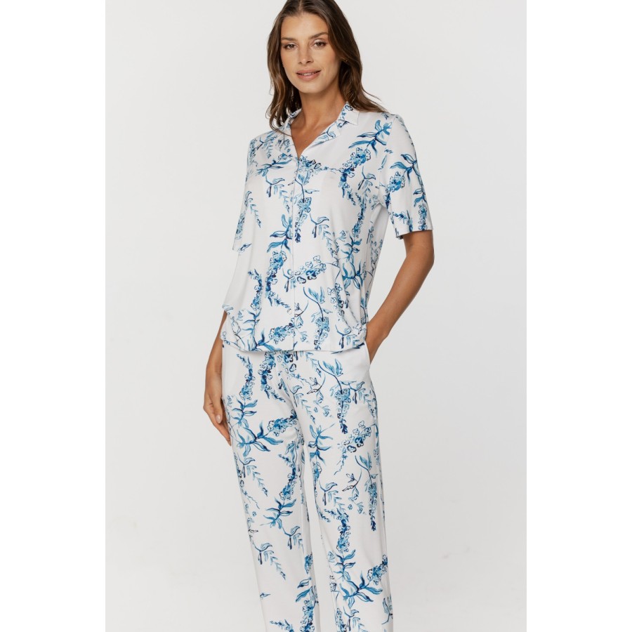 Pantalón largo pijama micromodal cintura elástica caída suave