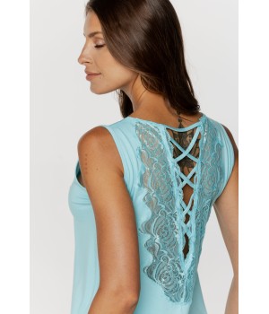Micromodal and lace pajama set (top and shorts), sleeveless top 4 - www.coemi-lingerie.com 