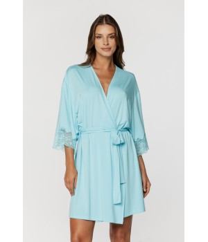 67 Pretty little negligee in micromodal with 3/4 sleeves hemmed in lace 3 - www.coemi-lingerie.com 