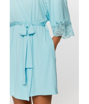 67 Pretty little negligee in micromodal with 3/4 sleeves hemmed in lace 5 - www.coemi-lingerie.com 