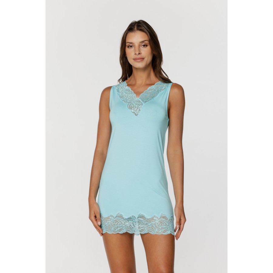 Babydoll aus Mikromodal mit V-Ausschnitt und Spitzenbesatz am Saum 3 - www.coemi-lingerie.com 