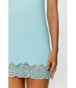 Nuisette en micromodal col en V et bas de la robe ornés de dentelle Nuisettes - www.coemi-lingerie.com 