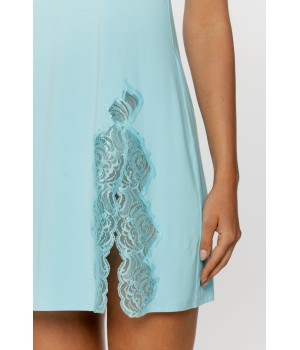 Micromodal babydoll with short lace sleeves, cutouts on the thigh and back 5 - www.coemi-lingerie.com 