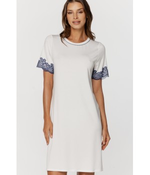 Tunic nightgown in micromodal with short sleeves hemmed in lace 3 - www.coemi-lingerie.com 