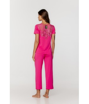 Wonderful short-sleeved pajama set with embroidery 2 - www.coemi-lingerie.com 