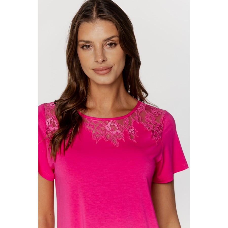 Merveilleux ensemble de pyjama manches courtes avec broderie Pyjamas - www.coemi-lingerie.com 